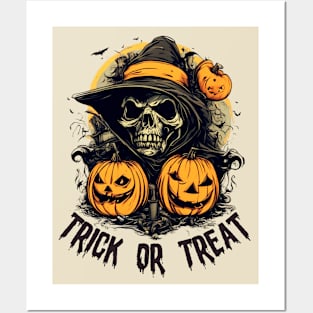 Trick or Treat Halloween horror scene Posters and Art